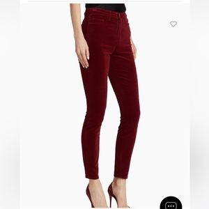 Women’s L’AGENCE red soft velvet pants size 25